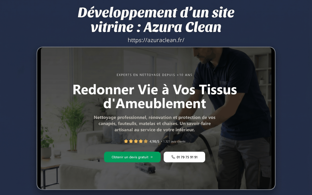 Développement d&rsquo;un site vitrine : Azura Clean