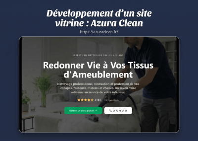 Développement d&rsquo;un site vitrine : Azura Clean