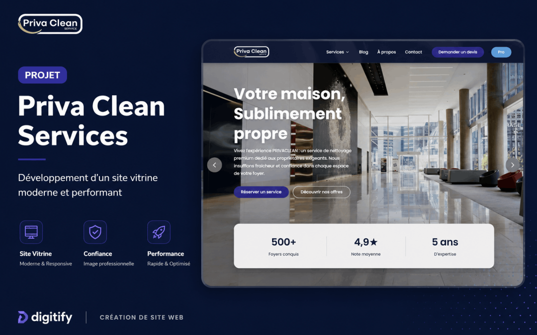 Développement d&rsquo;un site vitrine : Priva Clean